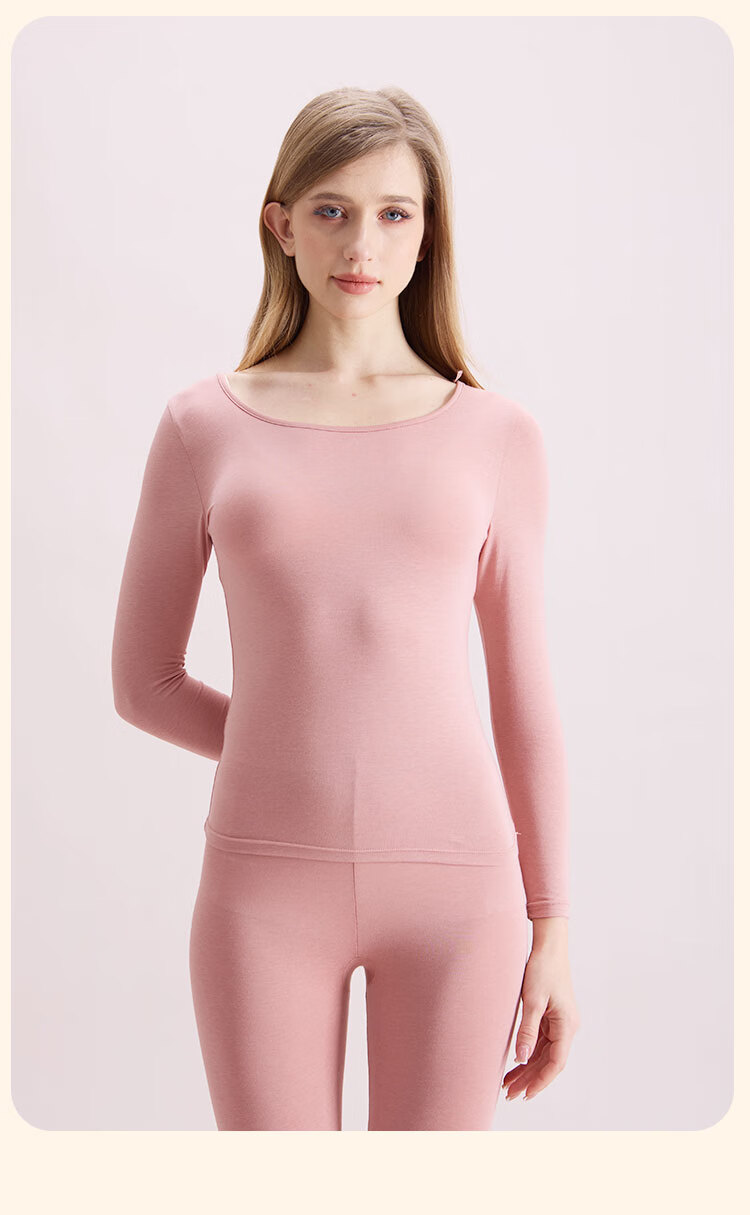 COVER ORANGE Women's Thermal Underwear Modal 7A Antibacterial High Elastic Slim Fit Skin-Friendly Seamless Base Layer Set 22