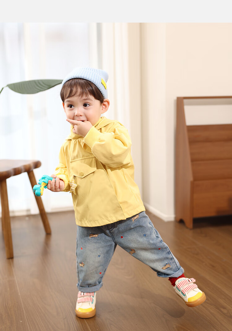 LUSON Little O Dad Boys' Autumn Hooded Star Jacket Cute Baby Boys' Fall Coat with Pointed Hood 14