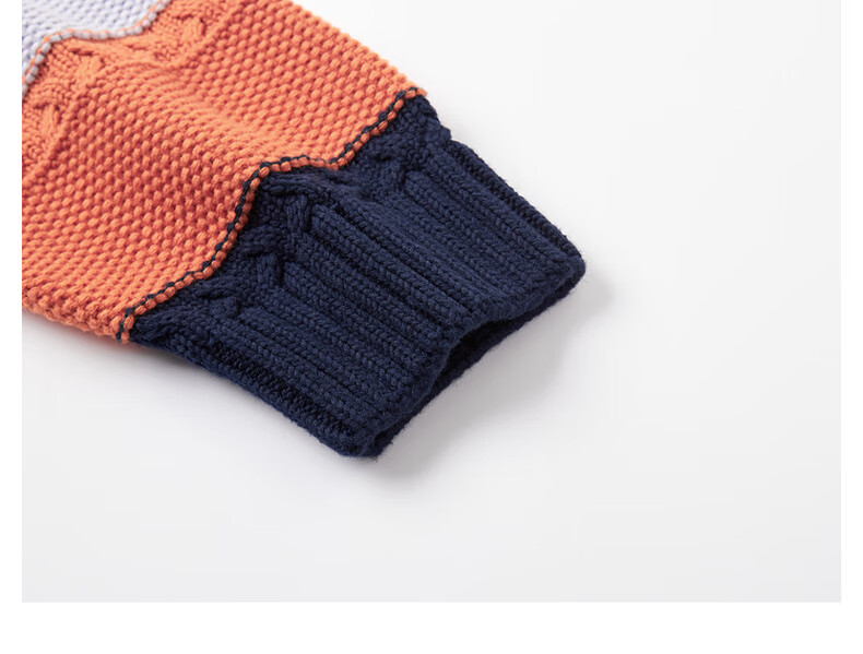 MQD Boys Sweater Knitwear 2025 Winter New Thickened Warm Half Turtleneck Striped Top for Kids 11