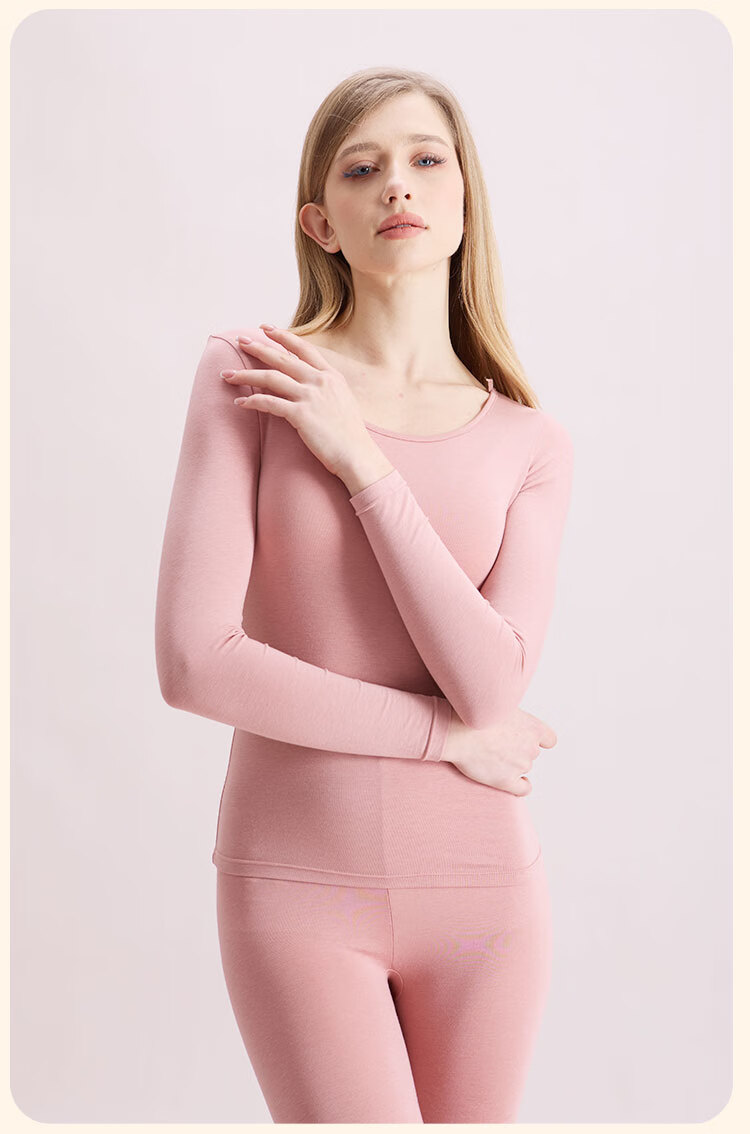 COVER ORANGE Women's Thermal Underwear Modal 7A Antibacterial High Elastic Slim Fit Skin-Friendly Seamless Base Layer Set 21