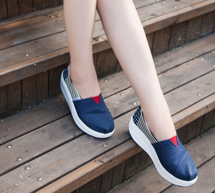 摇摇鞋女厚底春秋瑶瑶鞋孑子谣谣遥遥姚女鞋老北京轻便增高坡跟一脚蹬