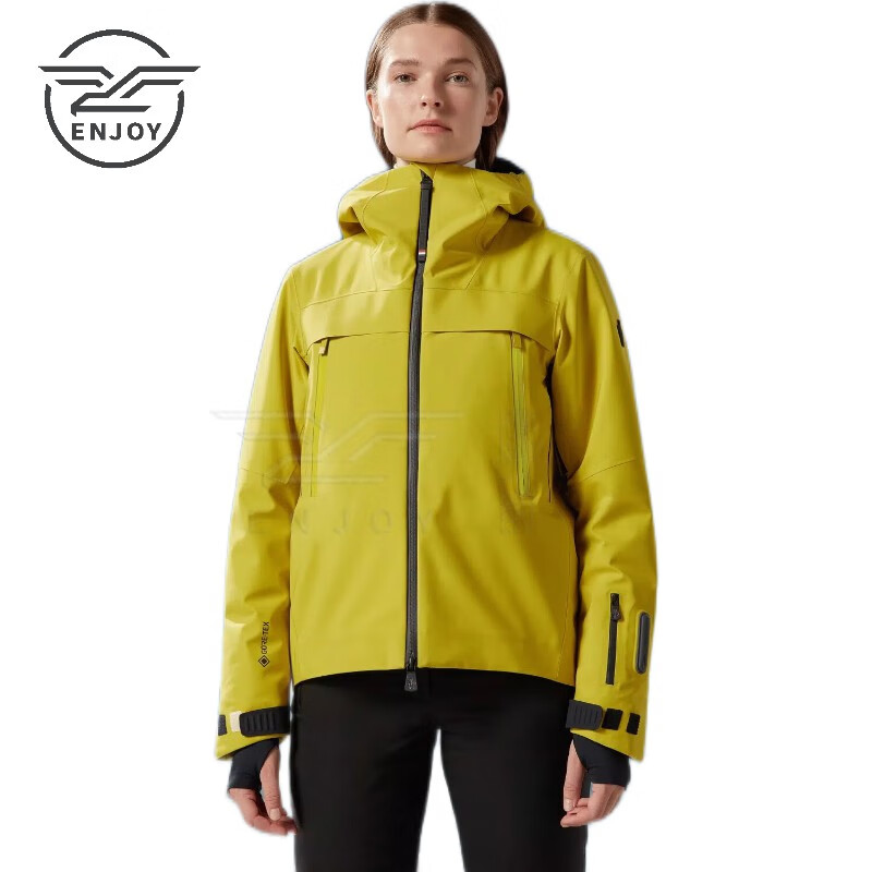 moncler 蒙口女士滑雪服冲锋衣衣羽绒服连帽尼龙衬里弹力针织袖口硅胶