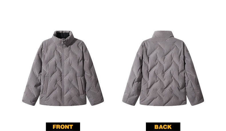 CABBEEN Men's Down Jacket Peach Skin Fabric with Three-Proofing Seamless Lettering Casual Winter Down Coat 15