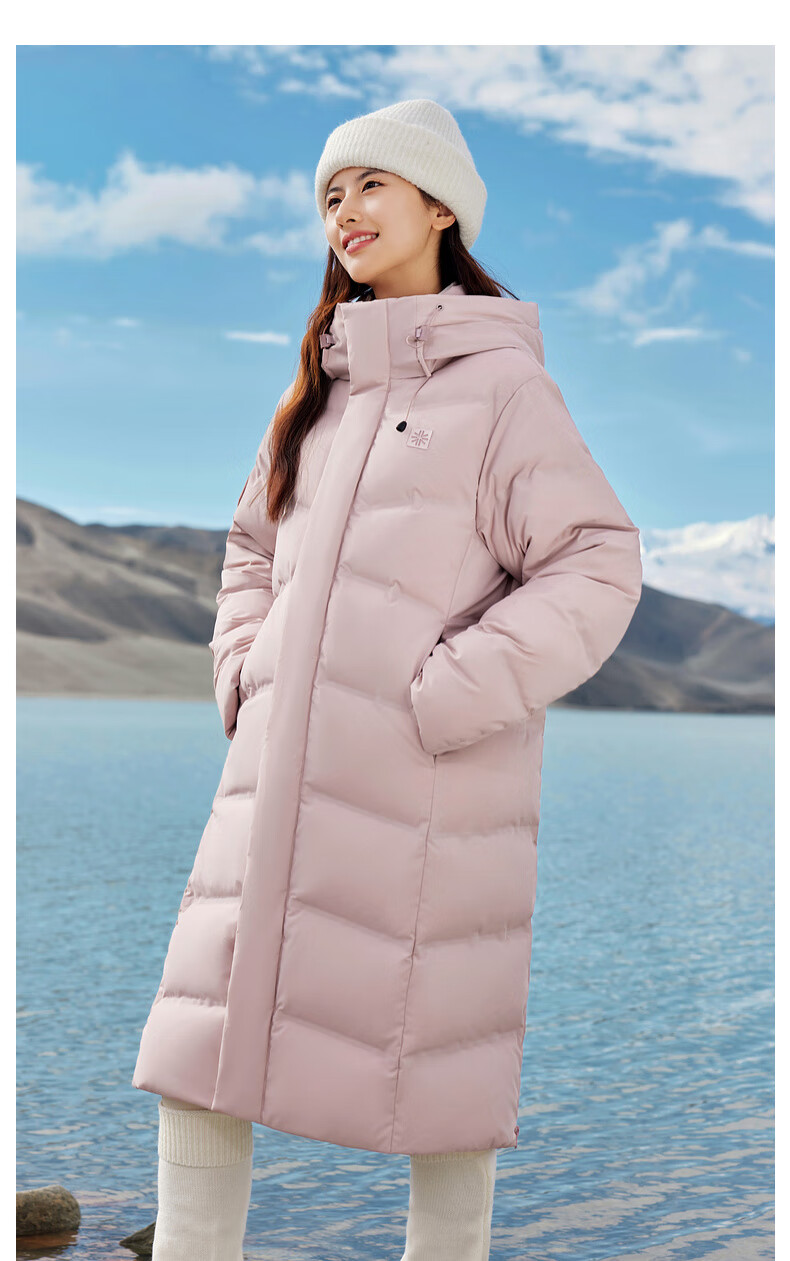 SNOWFLYING [Cheng Yi Same Style] [Goose Down] [Unisex] H-Fit Long Sports Hooded Down Jacket Outdoor 4