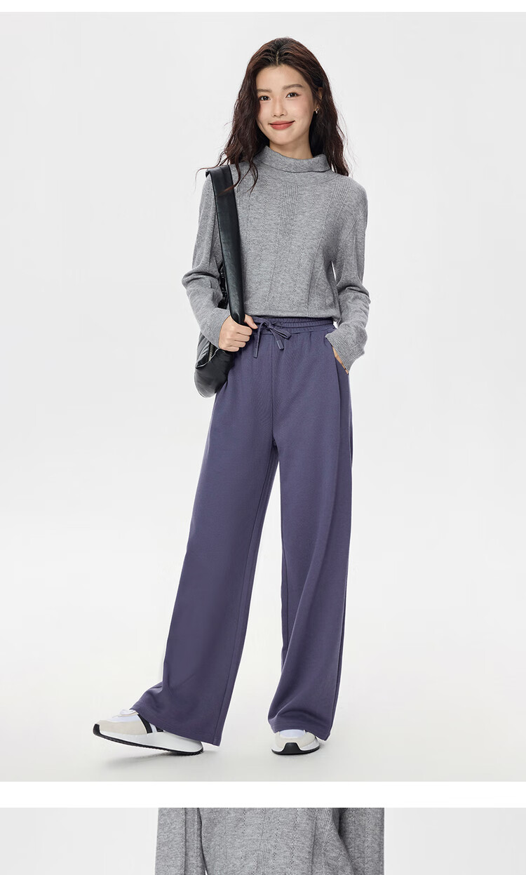Giordano Women's Drawstring Sweatpants Pleated Pocket Relaxed Fit Wide Leg Elastic Waist Casual Pants 05415852 11