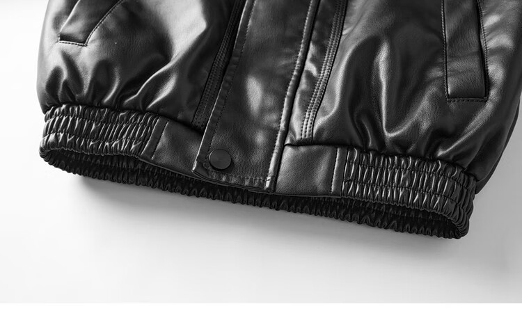 Duoduo Boys Casual Jacket Spring Autumn Fashion Stylish Trendy PU Leather Loose Fit Lapel Functional Windbreaker 17