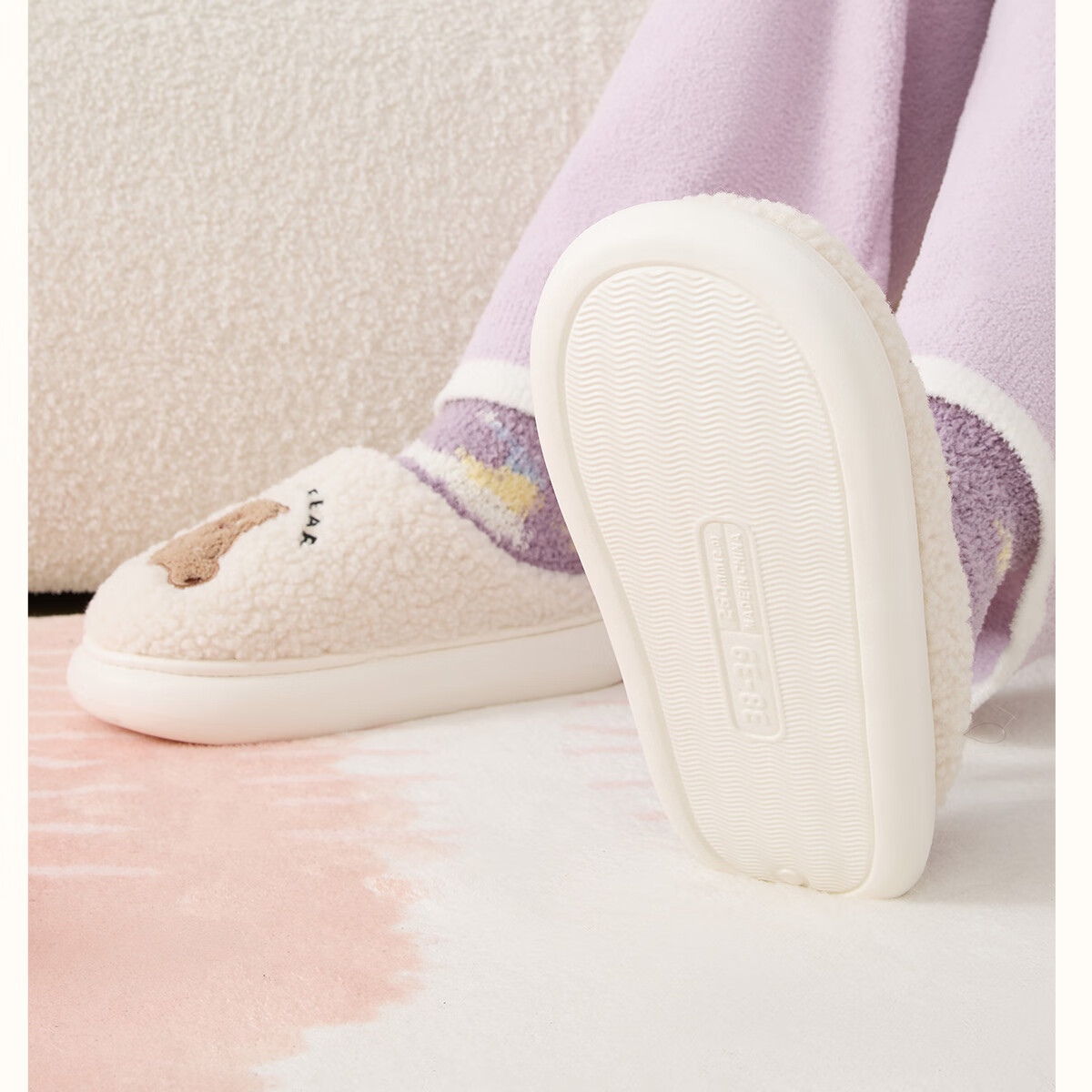 Grace Cute Cotton Slippers Women's Autumn and Winter Indoor Home Thickened Warm Anti-Slip Thick Bottom Slippers Women Winter 3