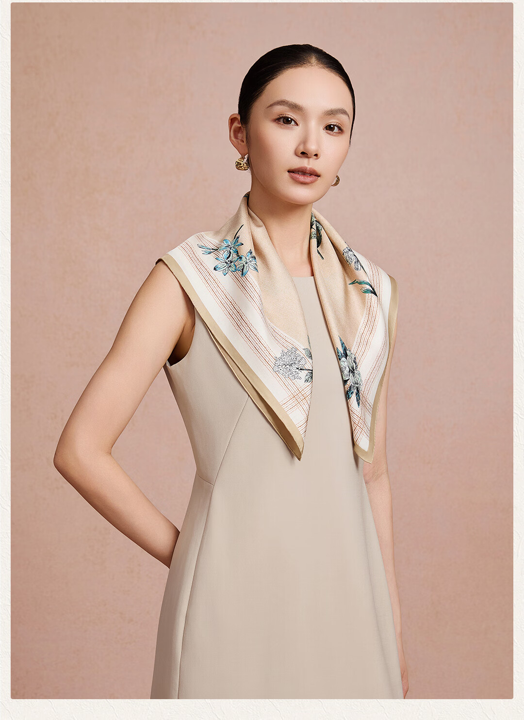 Shanghai Story [Counter Same Style] 100% Mulberry Silk Twill Scarf Silk Shawl Gift for Mom Women's Day Birthday 13