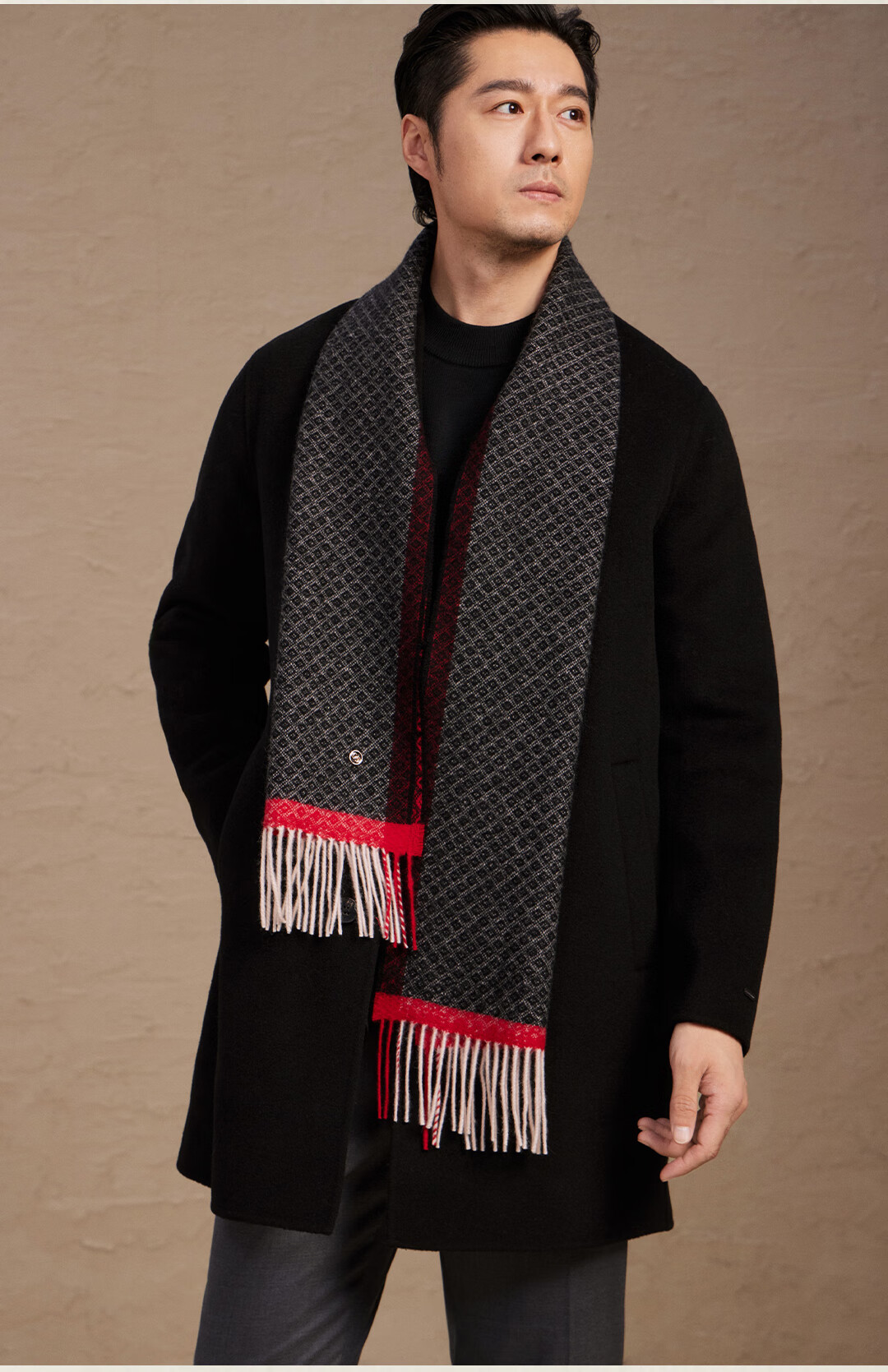 Shanghai Story 100% Wool Scarf Couple Birthday Gift Shawl New Year Gift Box Simple Warm Red Neck Warmer 6