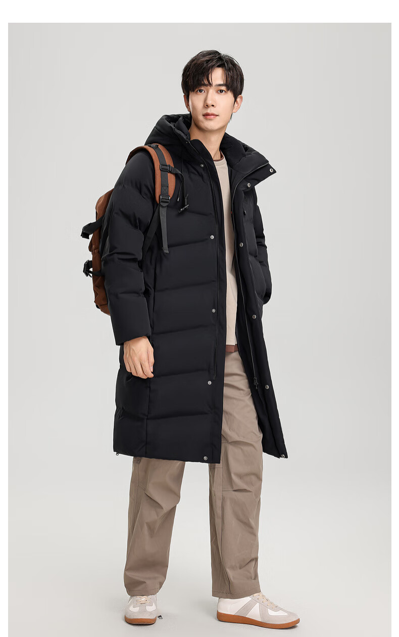 SNOWFLYING [Cheng Yi Same Style] [Goose Down] [Unisex] H-Fit Long Sports Hooded Down Jacket Outdoor 11