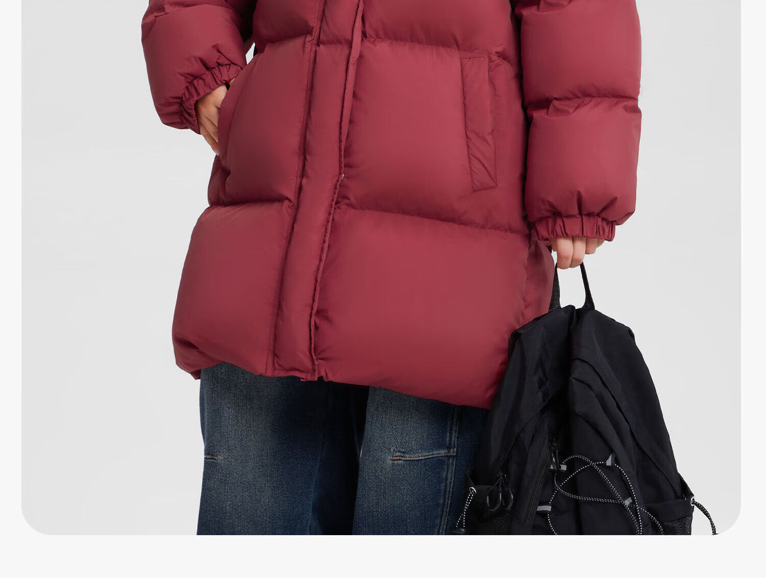 Zuo Xi Boys' Mid-Length Down Jacket Winter Warm Thickened Hooded Coat Red Size 130 New Year Outfit 45