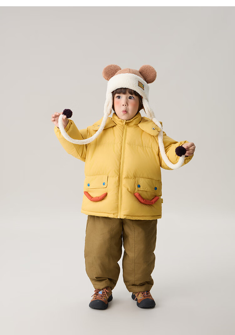 Papapapa Winter Kids Down Jacket Unisex Three-Proof Warmth Locking Pink 120 8