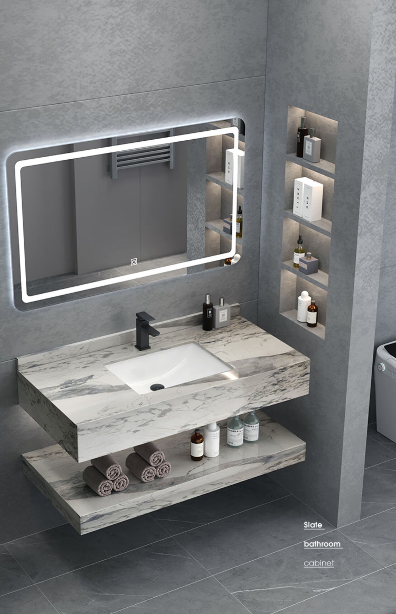 科勒(kohler) 岩板浴室柜定制洗手盆挂墙洗脸盆家用大理石洗漱台盆