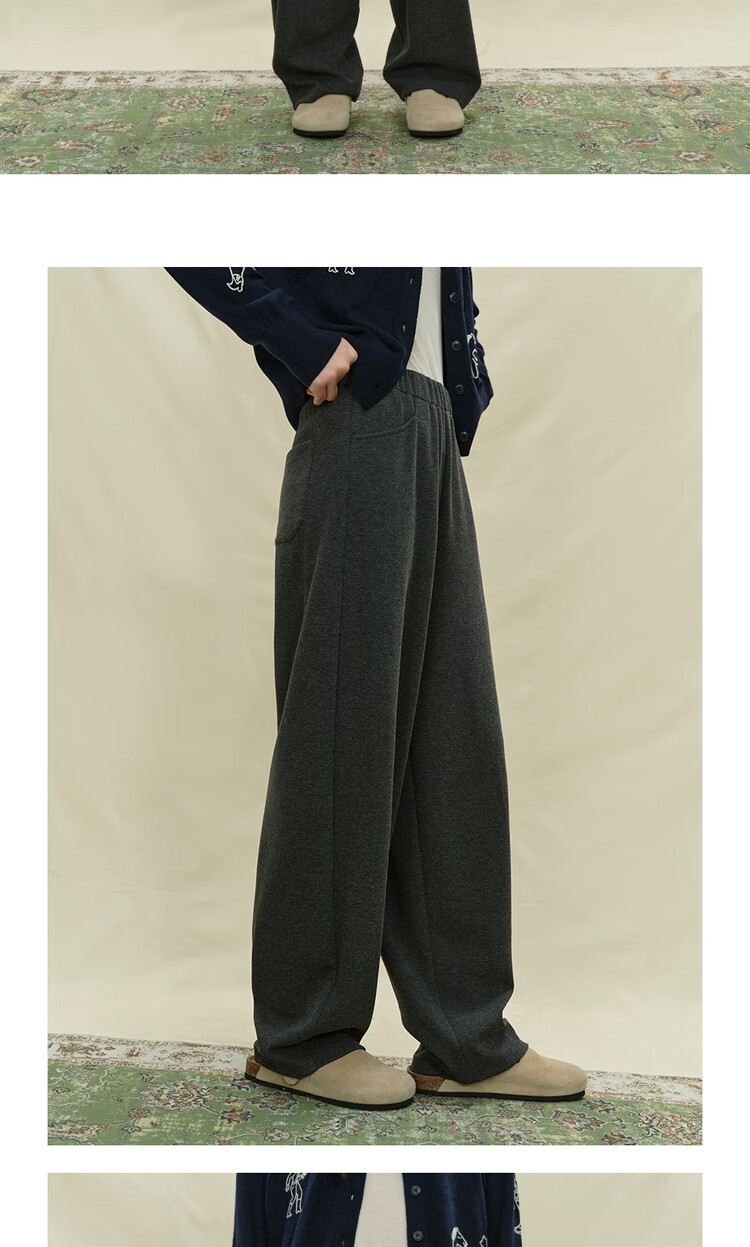 Giordano Designer Women's Dual-Color Knit Elastic Waist Loose Casual Pants 18415225 8