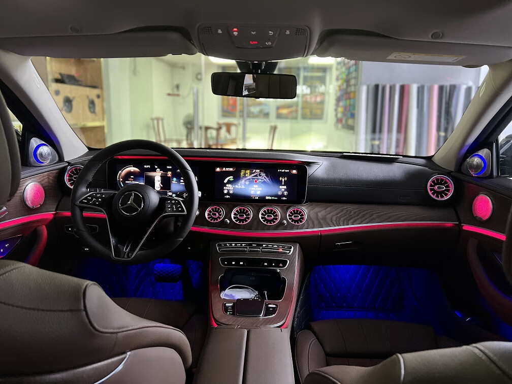 适用于2023款奔驰glb200 e300l c200l发光涡轮出风口氛围灯改装 15-22