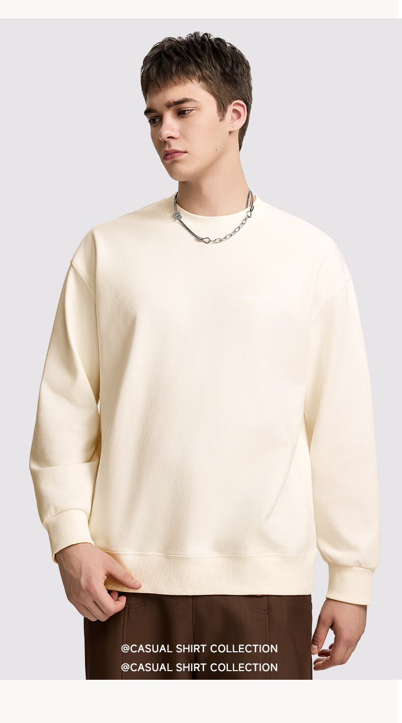 Mark Fairwhale Fleece-Lined Crewneck Sweatshirt Men Autumn Winter 2026 New Loose Warm Long Sleeve Casual Top Dark Gray L 18