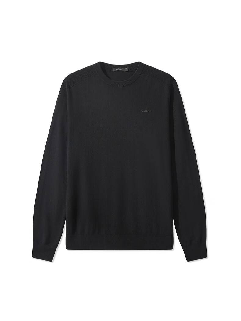 CABBEEN 100% Combed Cotton Men's Long Sleeve Logo Embroidered High-Frequency Winter Simple Base Shirt 2