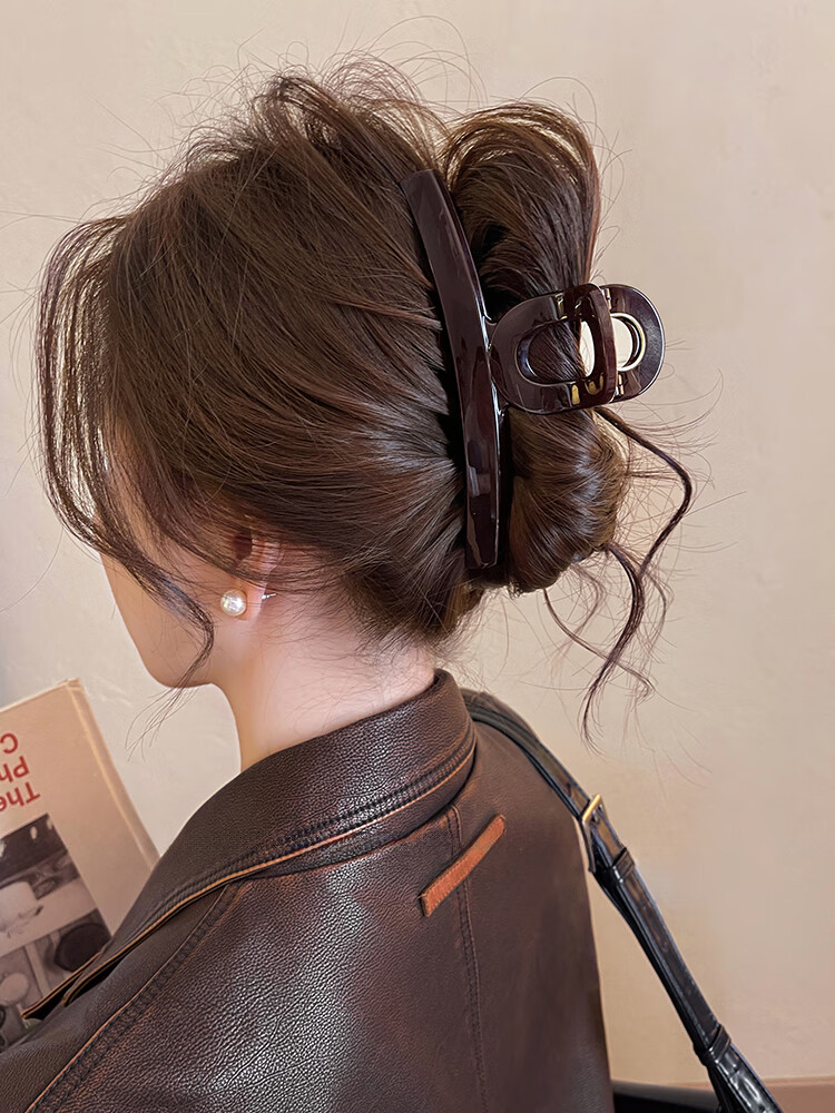 Idair Premium Chocolate Brown Large Straight Hair Clip Shark Clip 2026 New Women's Hairpin Birthday Gift 6