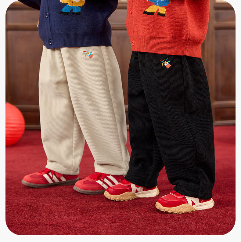 Dudu Baby New Year Children's Winter Pants Boys Girls Casual Pants Black 90 8