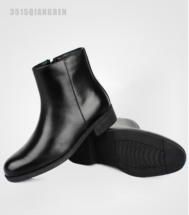 际华3515强人冬季皮毛一体马丁靴尖头军勾棉鞋男羊毛防水通勤皮鞋