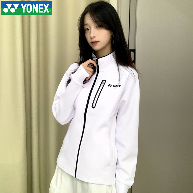 YONEX Autumn Winter Badminton Long Sleeve Hoodie Jacket Sportswear Men’s 150094BCR White L 12
