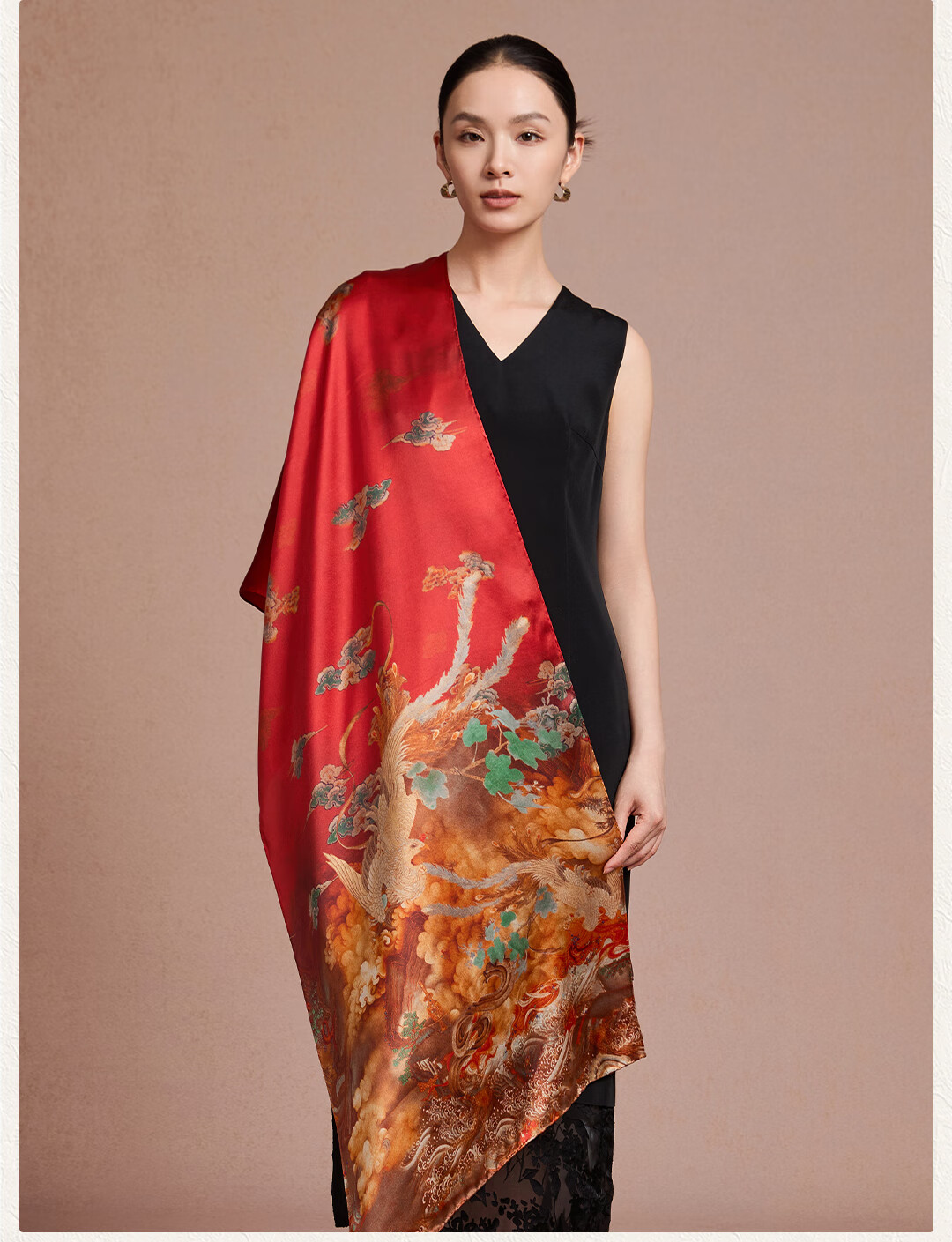 Shanghai Story [Counter Same Style] New 100% Mulberry Silk Scarf Shawl Gift for Mom Mother's Day Birthday 6