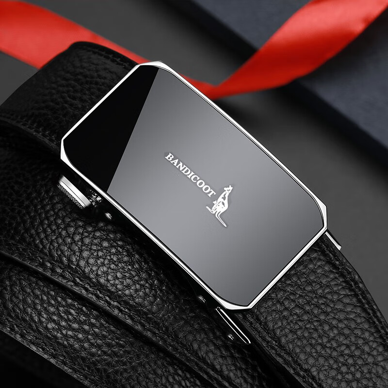 袋鼠bandicoot皮带男士真皮自动扣腰带男士商务潮流百搭裤带牛皮中