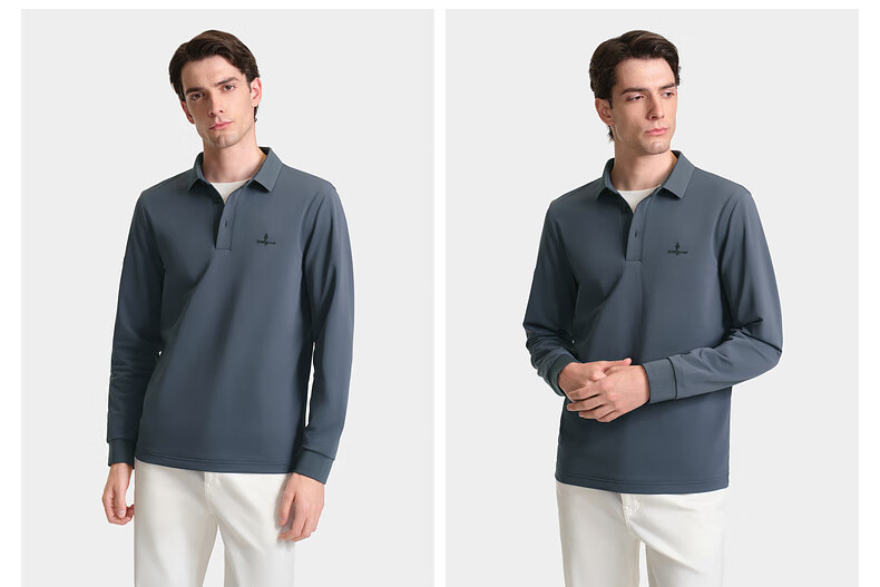 Biyinlefen [Dry Touch Pique] 2025 Autumn New Men's Skin-friendly Stretch Soft Textured Collar Long Sleeve Polo Shirt 10