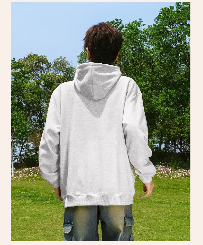 Baleno Heavyweight Zipper Hoodie Men’s Hooded Cardigan Spring Autumn Loose Casual Simple Cotton Jacket 6