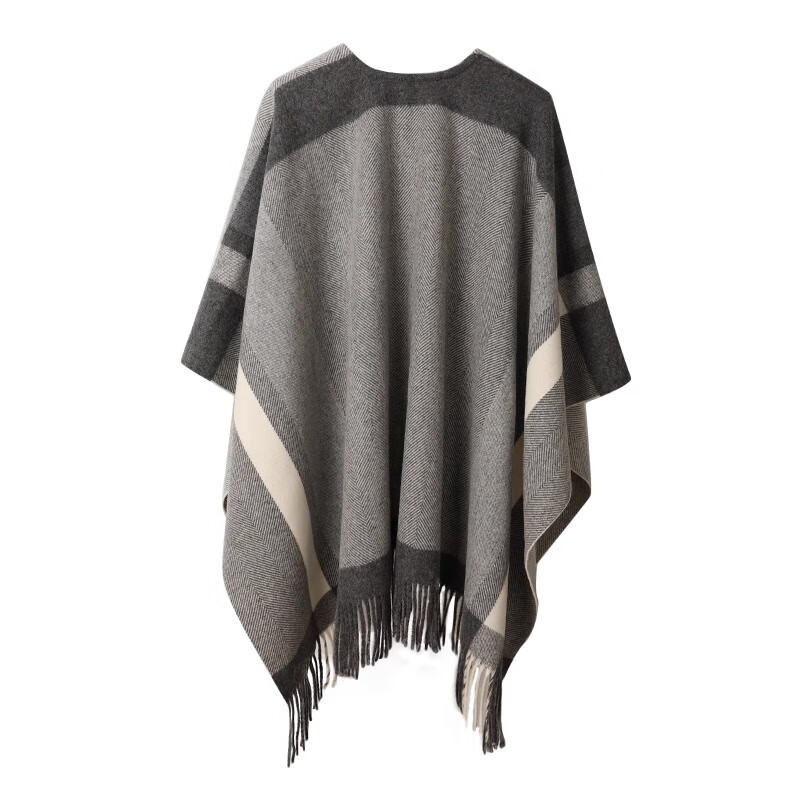 BOHOBOCO Pure Wool Herringbone Shawl Summer Air-Conditioned Room Nap Blanket Scarf Cape Dual-Use [Gift Box] Oatmeal Color 19