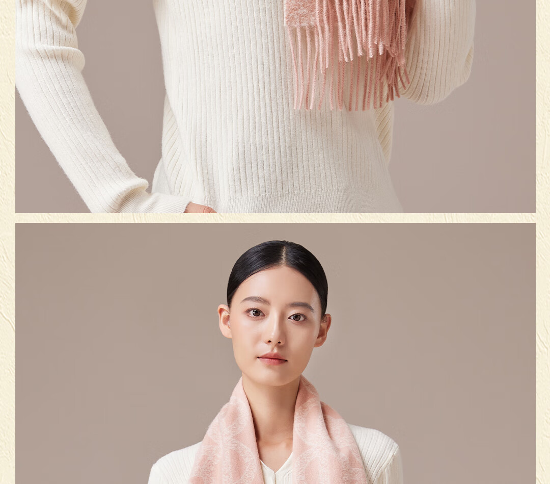 Shanghai Story 100% Wool Jacquard Shawl Scarf Autumn Winter Fashion Warm Dual-Use Neck Warmer Birthday Gift for Girlfriend 26