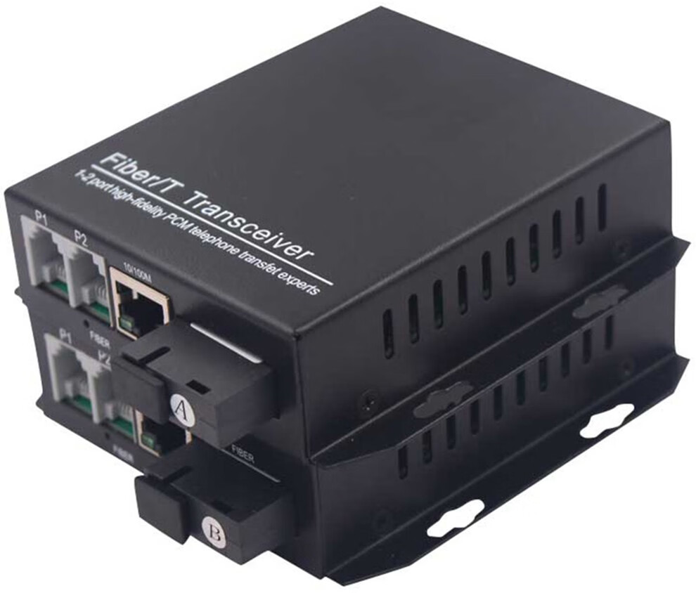 常臻 电话光端机1路2路4路6路8路电话光纤收发器光电转换器带千兆百兆