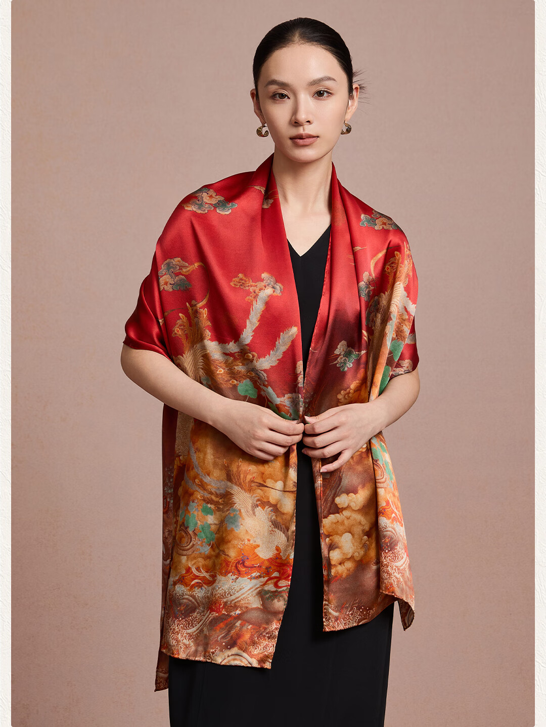 Shanghai Story [Counter Same Style] New 100% Mulberry Silk Scarf Shawl Gift for Mom Mother's Day Birthday 10