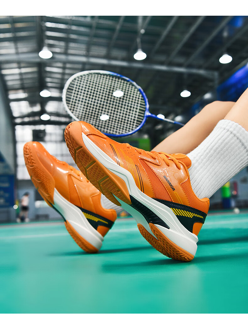 Warrior Badminton Shoes Table Tennis Shoes Tennis Shoes Training Shoes Couple Parent-Child Unisex 1109 White Blue Size 40 17