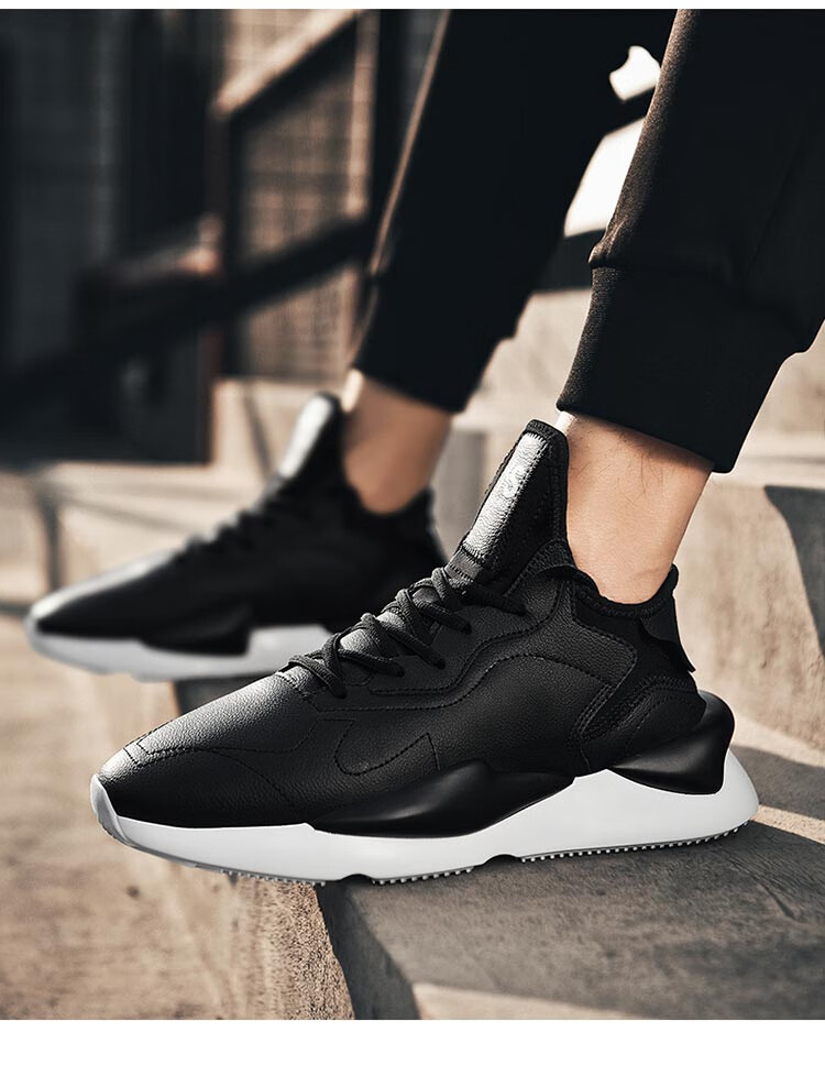 潮牌黑武士y3男鞋ins超火百搭厚底增高休闲运动老爹潮鞋冬季晟霆 深灰