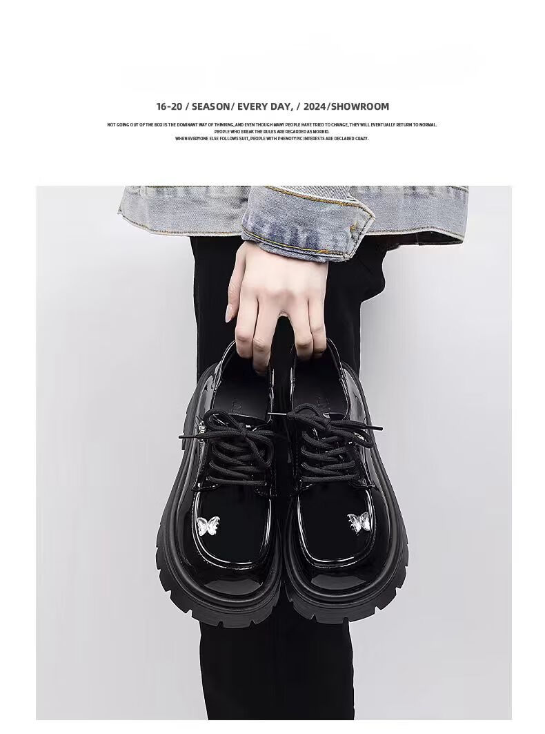 Global Platform Loafers Women 2026 New Summer Bowknot Versatile Casual Black Leather Shoes Height Increasing Flats 1