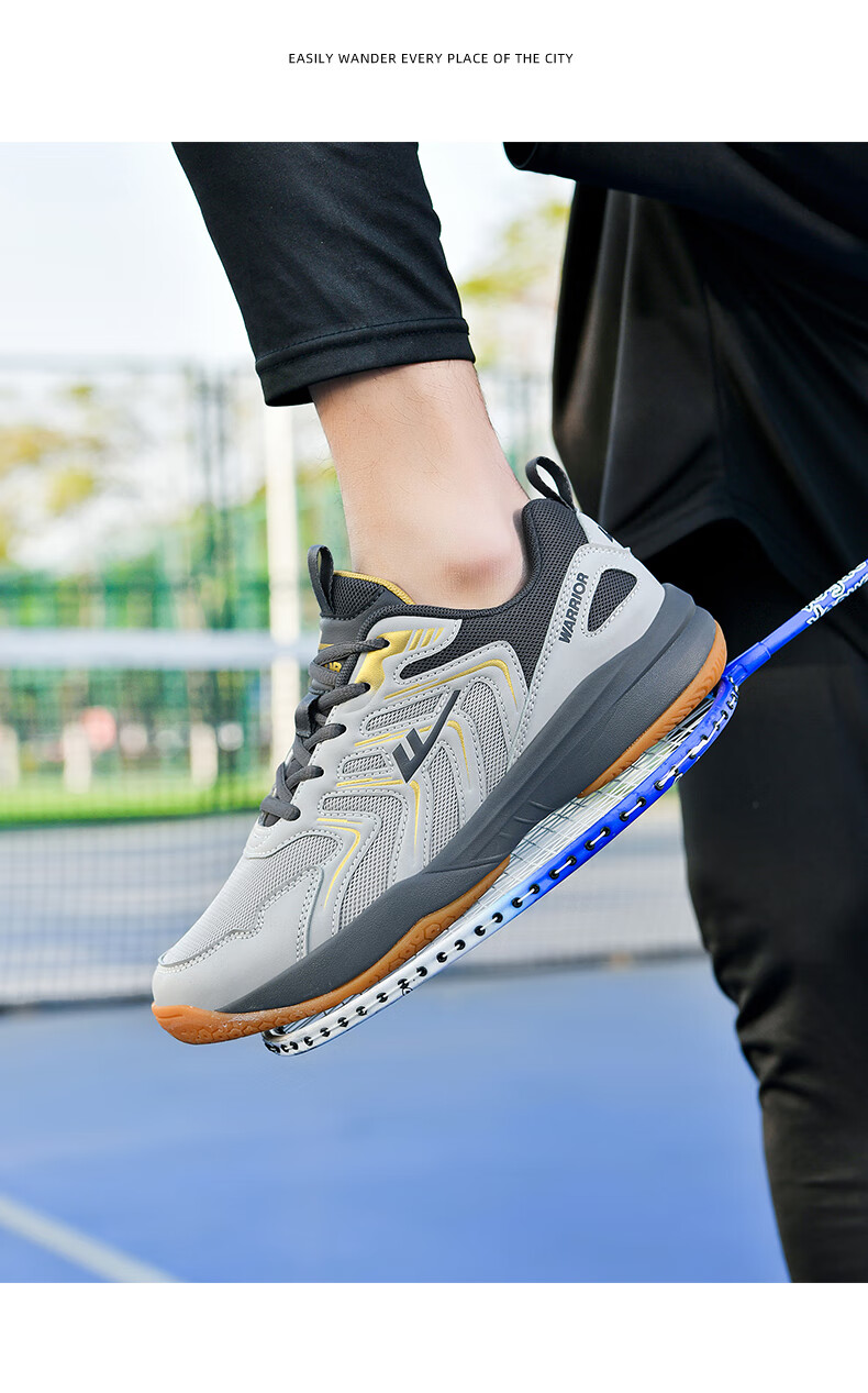 Warrior Badminton Shoes Table Tennis Shoes Tennis Shoes Training Shoes Unisex Parent-Child Model 1033 Size 40 White Pink 13