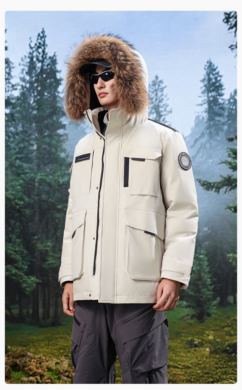 SNOWFLYING 2025 New Men's Winter Mid-Length Down Jacket Warm Simple Business Casual Windproof Durable Cold-Resistant Coat 4