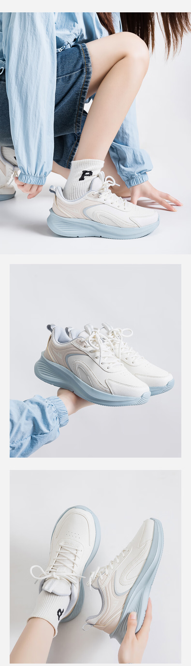 Warrior Official Women's Sports Shoes 2026 Spring New Trendy Casual White Sneakers for Women White/Off-Gray Size 35 7