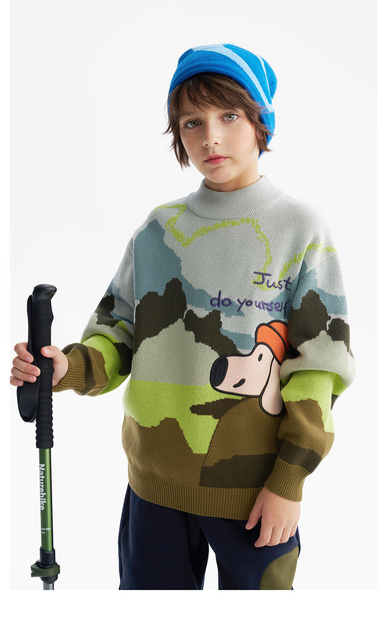 MQD Boys Sweater Knitwear 2025 Winter New Thickened Warm Artistic Half Turtleneck Top 2