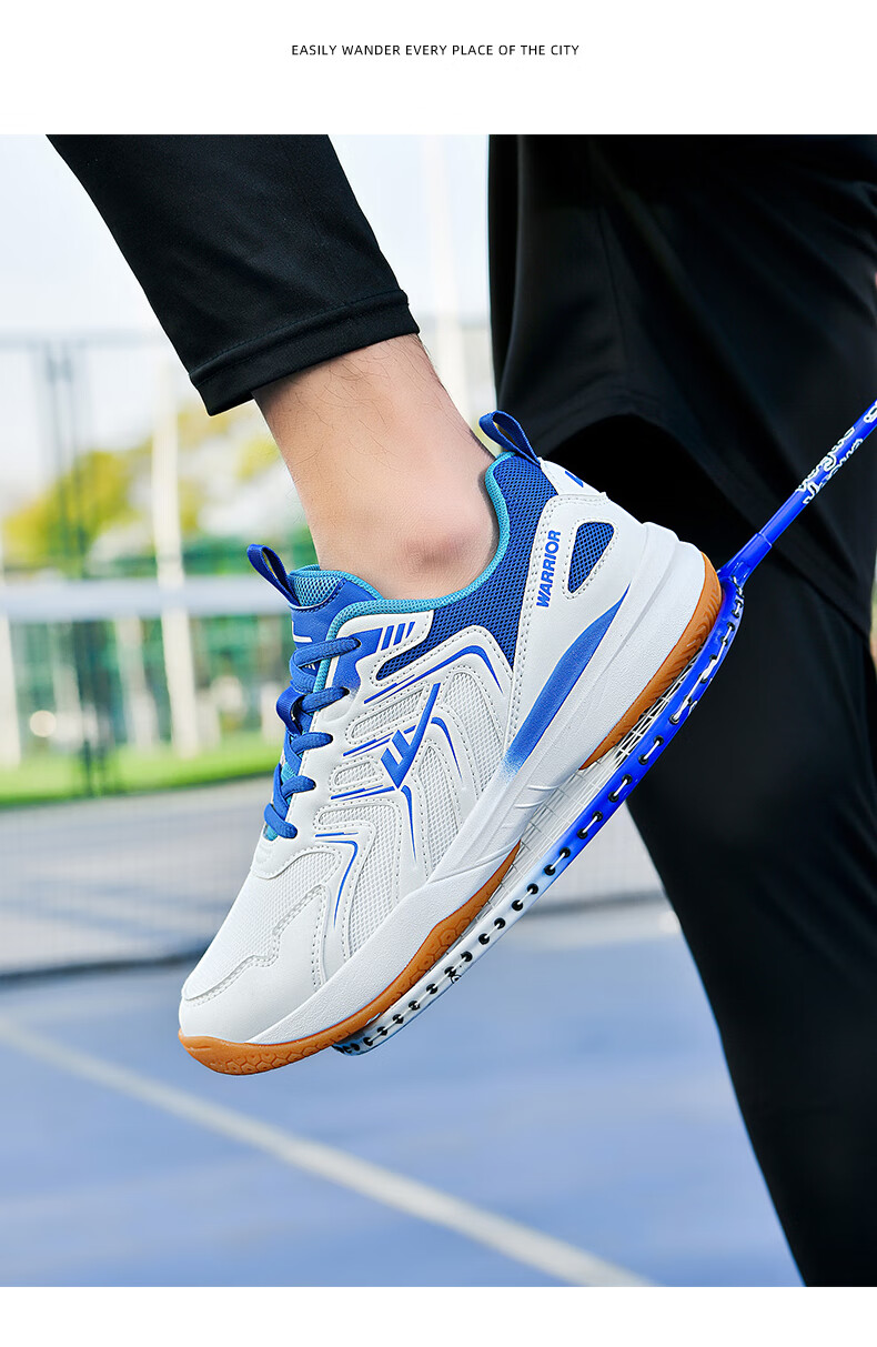 Warrior Badminton Shoes Table Tennis Shoes Tennis Shoes Training Shoes Unisex Parent-Child Model 1033 Size 40 White Pink 28