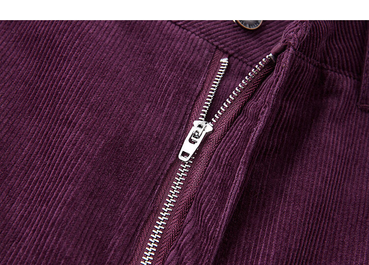 Demana Corduroy Style Autumn 100% Cotton Straight-Leg Casual Pants with Simple Buttons for Petite Women 6