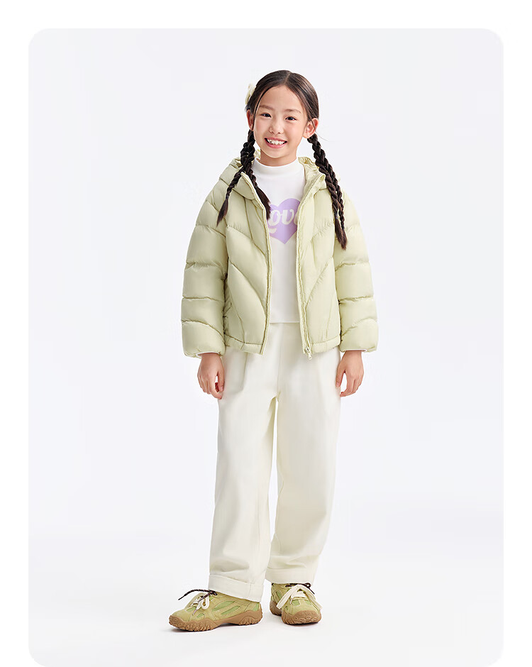 Annil Kids Girls Short Down Jacket 2025 Winter New Warm Coat Black 140 8