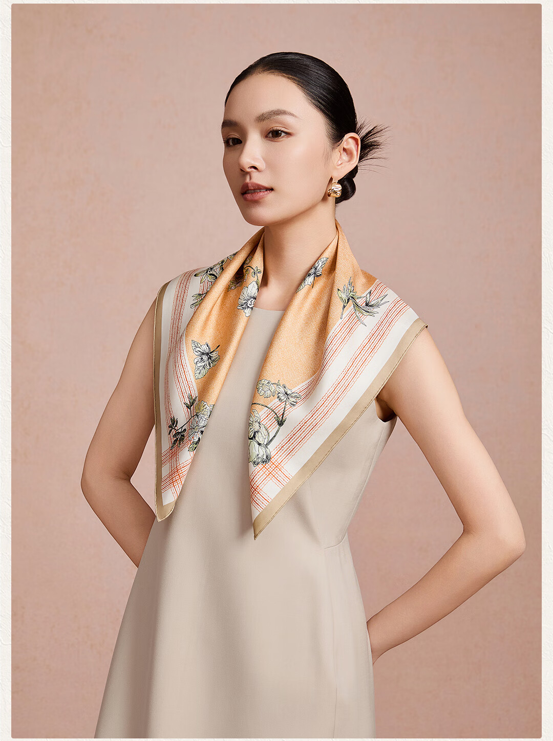 Shanghai Story [Counter Same Style] 100% Mulberry Silk Twill Scarf Silk Shawl Gift for Mom Women's Day Birthday 11