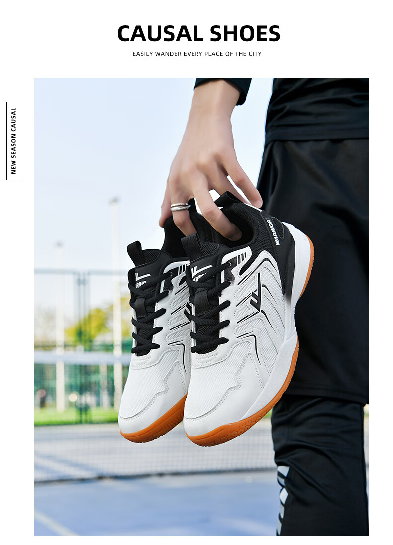 Warrior Badminton Shoes Table Tennis Shoes Tennis Shoes Training Shoes Unisex Parent-Child Model 1033 Size 40 White Pink 20
