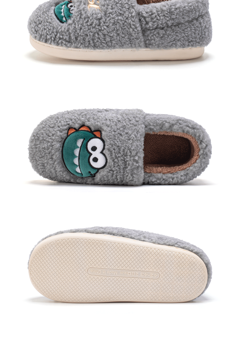 Runrou Full-Coverage Cotton Slippers for Men 2025 Autumn Winter New Indoor Home Plush Warm Cotton Shoes Winter 4