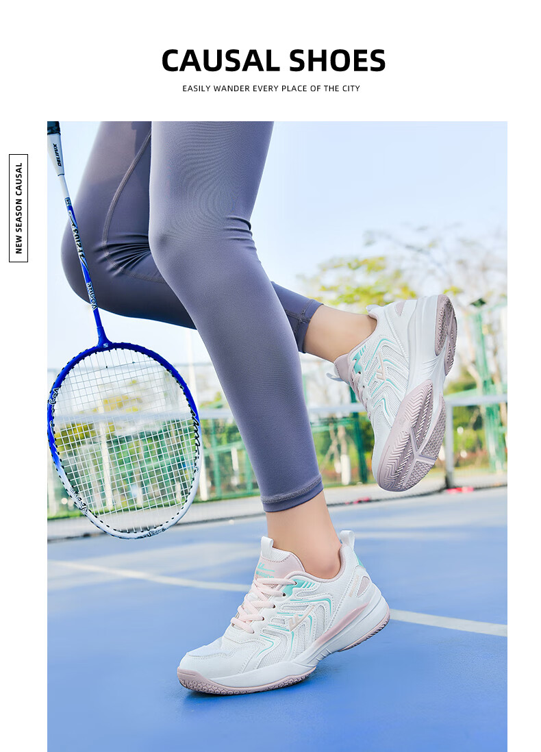 Warrior Badminton Shoes Table Tennis Shoes Tennis Shoes Training Shoes Unisex Parent-Child Model 1033 Size 40 White Pink 4