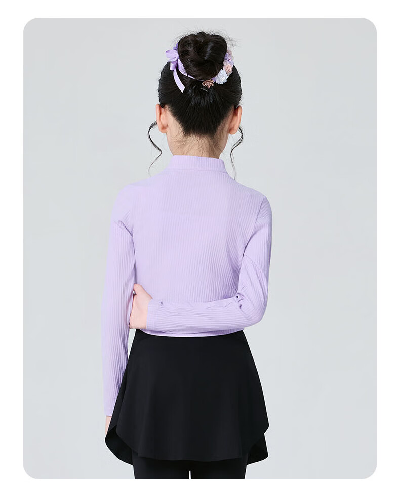 Aiwu Ge Dance Top Autumn Winter Ballet Practice Long Sleeve Girls Small Stand Collar Bodywear Rouge Red 120 7