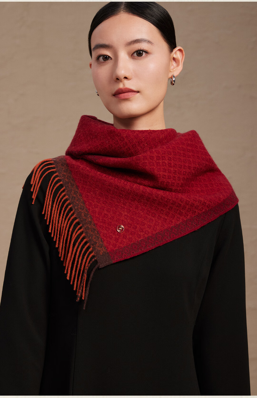 Shanghai Story 100% Wool Scarf Couple Birthday Gift Shawl New Year Gift Box Simple Warm Red Neck Warmer 5