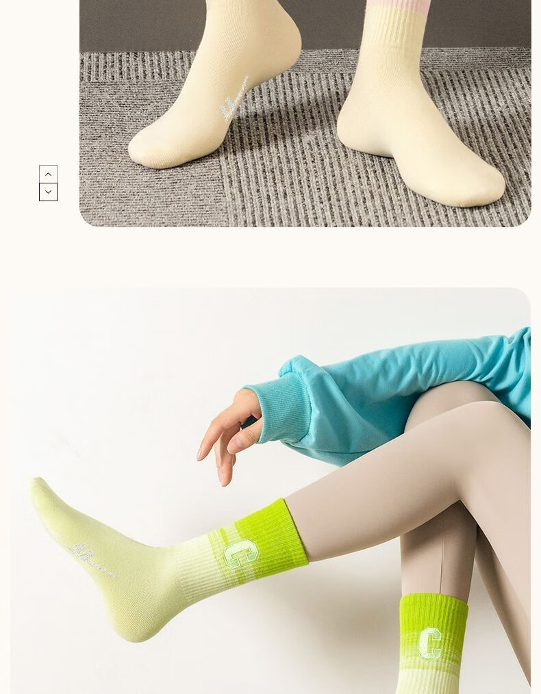 Warrior Women's Mid-Calf Socks 10A Antibacterial Odor-Resistant Youthful Dopamine Sports Socks INS Style Spring Autumn 6 Pairs 16